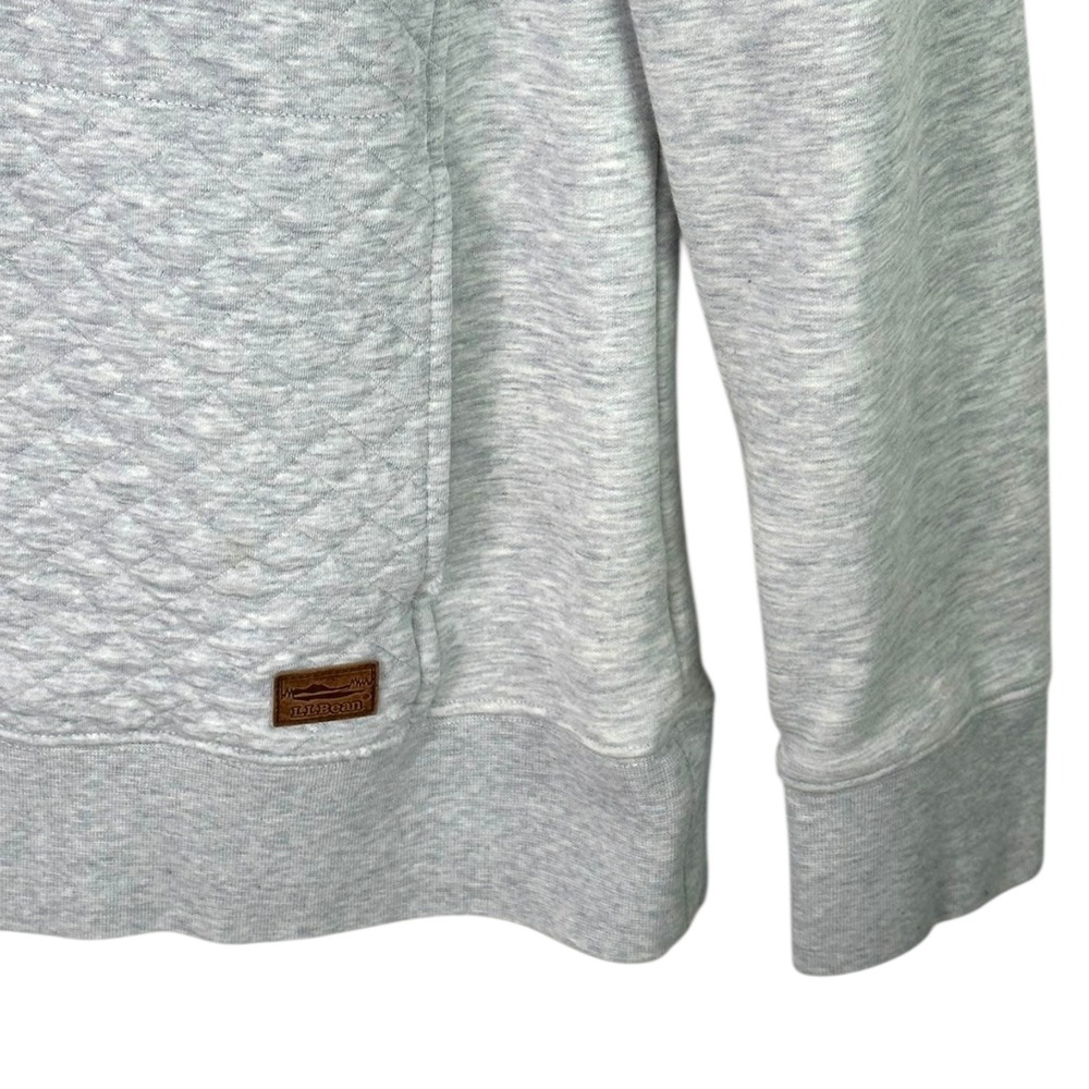 L.L. Bean Women's Quilted Quarter Zip Pullover Sweatshirt Gray Size Small - Picture 2 of 13